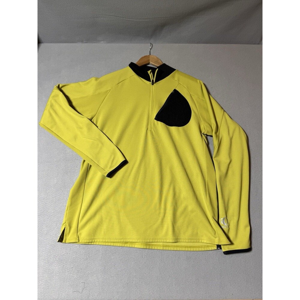 Pearl Izumi long-sleeve cycling jersey quarter-zip front Screaming Yellow XL